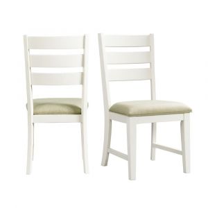 Picket House Furnishings - Barrett Ladder Back Side Chair In Natural/White - (Set of 2) - DPK100SC
