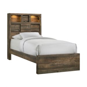 Picket House Furnishings - Beckett Twin Bookcase Panel Bed with Bluetooth - BY520TB