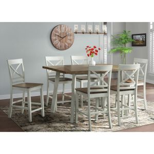 Picket House Furnishings - Bedford 7PC Counter Height Dining Set-Table & Six Chairs - DEP4007CS