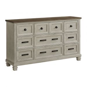 Picket House Furnishings - Bloomfield 9-Drawer Dresser in Medium Brown and Washed Stone - B-9890-7-DR