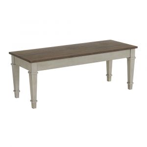 Picket House Furnishings - Bloomfield Storage Dining Bench in Medium Brown and Washed Stone - D-9890-7-BN