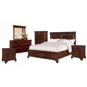 Picket House Furnishings - Brinley Cherry King Storage 6PC Bedroom Set - CN350KB6PC