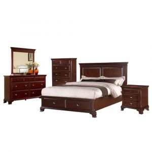 Picket House Furnishings - Brinley Cherry Queen Storage 5PC Bedroom Set - CN350QB5PC