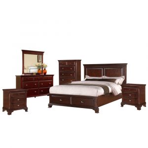 Picket House Furnishings - Brinley Cherry Queen Storage 6PC Bedroom Set - CN350QB6PC