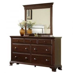 Picket House Furnishings - Brinley Dresser And Mirror Set in Cherry - CN600DRMR