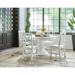 Picket House Furnishings - Brixton Mary Dining 5PC Set - Table & Four Chairs in White - M-22177-5PC