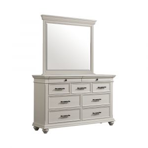 Picket House Furnishings Brooks 9-Drawer Dresser with Mirror in White - SR600DRMR