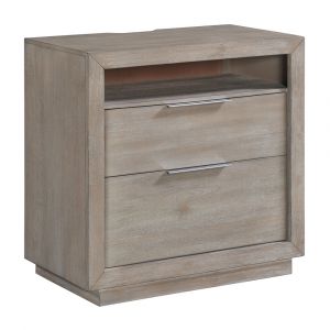 Picket House Furnishings - Cadia  2-Drawer Nightstand with USB in Grey - B-3430-5-NS