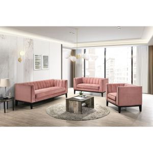 Picket House Furnishings - Calabasas 3PC Living Room Set in Rose - UCI36823PC