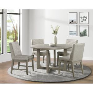 Picket House Furnishings - Calderon Round 5PC Dining Set in Grey-Table & Four Diamond Back Chairs - D.12040.D3.5PC