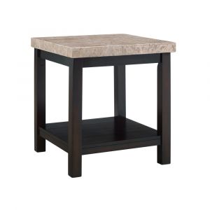 Picket House Furnishings - Caleb End Table With Marble Top in Espresso - CKS100ETE