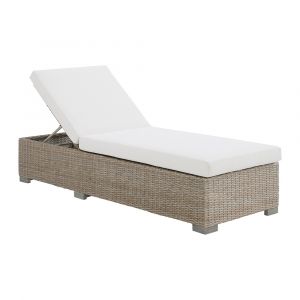 Picket House Furnishings - Camal Chaise Lounge - Tan and Olefin White Cream - O-10880-10310-110