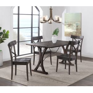 Picket House Furnishings - Camden Folding Top 5PC Dining Set-Table and Four Chairs - LNB100FTCOW5PC