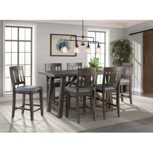 Picket House Furnishings - Carter Counter Height 7PC Dining Set-Table & Six Chairs - DCS100C7PC