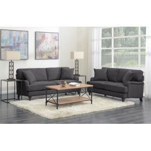 Picket House Furnishings - Cassandra 2PC Living Room Set-Sofa & Loveseat in Charcoal - UBB0902PC