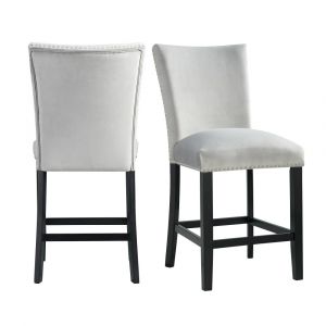 Picket House Furnishings - Celine Gray Velvet Counter Height Chair - (Set of 2) - CFC300CVSC