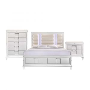 Picket House Furnishings - Charlotte King Storage 3PC Bedroom Set in White - TN700KB3PC