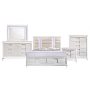 Picket House Furnishings - Charlotte King Storage 5PC Bedroom Set in White - TN700KB5PC