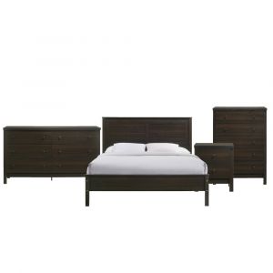 Picket House Furnishings - Cian Queen Panel 4PC Bedroom Set in Espresso - B-10255E-4PC