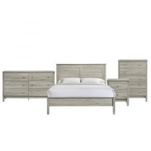 Picket House Furnishings - Cian Queen Panel 4PC Bedroom Set in Grey - B-10253E-4PC