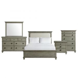 Picket House Furnishings - Clovis King Panel 5PC Bedroom Set in Grey - CW300KB5PC