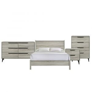 Picket House Furnishings - Cohen Queen Panel 4PC Bedroom Set in Grey - B-4823E-4PC
