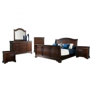 Picket House Furnishings - Conley Cherry King Sleigh 6PC Bedroom Set - CM750KSB6PC