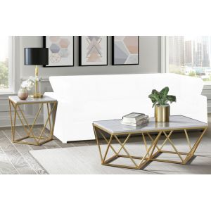 Picket House Furnishings - Conner 2PC Occasional Table Set in Gold-Coffee Table & End Table - CRK1202PC