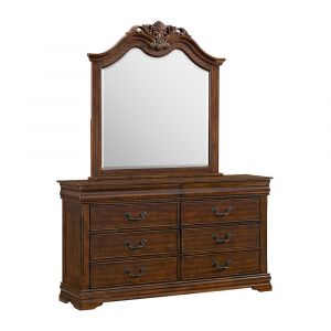 Picket House Furnishings - Coppola Dresser & Mirror Set in Cherry - B-6580-5-DRMR