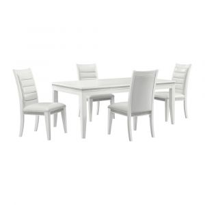 Picket House Furnishings - Corinth 5PC Standard Height Dining Set in White-Table and Four Chairs - D-10440-7-DT-5PC