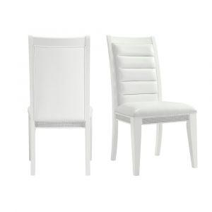 Picket House Furnishings - Corinth Dining Side Chair with White Fabric in White (Set of 2) - D-10440-7-SC