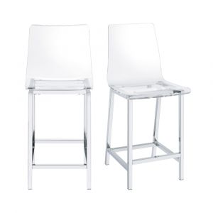 Picket House Furnishings - Crystal Bar Stool in Clear - (Set of 2) - CDZN100CSC