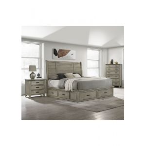 Picket House Furnishings - Damen Queen Storage 3PC Bedroom Set in Drift Grey - SV300QB3PC