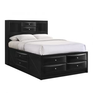 Picket House Furnishings - Dana Queen Storage Bed in Black - EM870QB