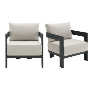 Picket House Furnishings - Del Mar Chair - Black and Soluction Beige (Set of 2) - O-10910-10340-100