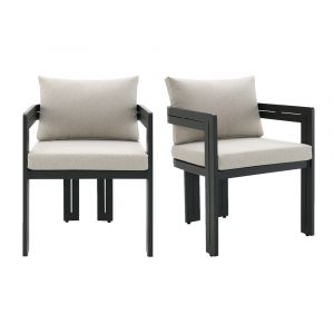 Picket House Furnishings - Del Mar Dining Side Chair - Black and Soluction Beige (Set of 2) - O-10910-8-SC