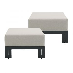 Picket House Furnishings - Del Mar Ottoman - Black and Soluction Beige (Set of 2) - O-10910-10340-000