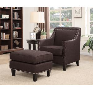 Picket House Furnishings - Emery Chair & Ottoman in Chocolate - UER0812PC