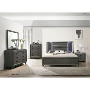 Picket House Furnishings - Faris King Panel 3PC Bedroom Set in Black - MN600KB3PC