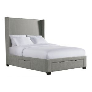 Picket House Furnishings - Fiona Queen Upholstered Storage Bed in Grey - UMG3151QSB