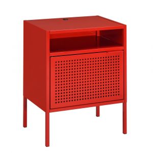 Picket House Furnishings - Gemma Nightstand with USB Port in Red - CEB400NSE