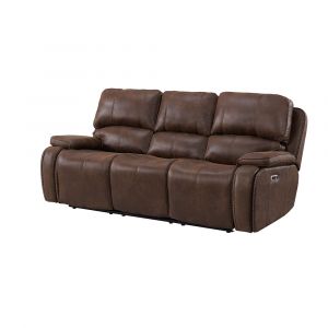 Picket House Furnishings - Grover Power Motion Sofa with Power Motion Head Recliner in Heritage Brown - U-5230-8640-305PP