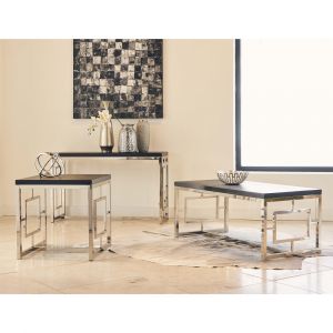 Picket House Furnishings - Harper 3 Pieces Occasional Table Set in Chrome Black - CEZ100ST3PC