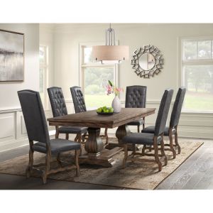 Picket House Furnishings Hayward 7PC Tufted Tall Back Dining Set in Walnut - DGC500CL7PC
