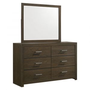 Picket House Furnishings - Hendrix 6-Drawer Dresser with Mirror in Walnut - BY400DRMR