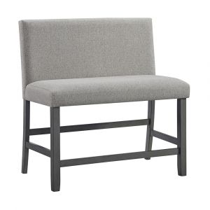 Picket House Furnishings - Hester Counter Bench with Upholstered Back and Grey Fabric in Grey - D-7670-3-CBN2