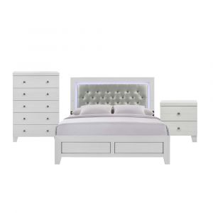 Picket House Furnishings - Icon Queen Panel 3PC Bedroom Set in White - B.1090.QB3PC
