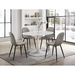 Picket House Furnishings - Isla 5PC Dining Set-Table & Four Light Grey Velvet Chairs - D-8870-SCLGE-5PC