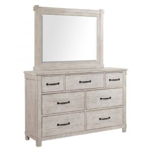 Picket House Furnishings Jack 7-Drawer Dresser with Mirror Set in White - SC600DRMR