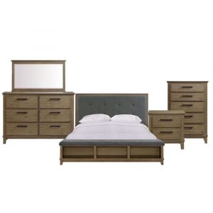 Picket House Furnishings - Jaxon Queen Storage 5PC Bedroom Set in Grey - JL300KB5PC